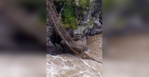  Cusco: Se desploma puente inca de Queshuachaca, construido hace más de 600 años