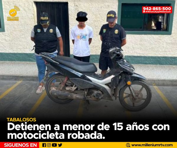  Tabalosos | Detienen a menor de 15 años con motocicleta robada.